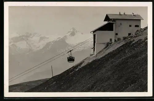Fotografie unbekannter Fotograf, Ansicht Zell am See, Schmittenhöhe Bergstation der Seilbahn