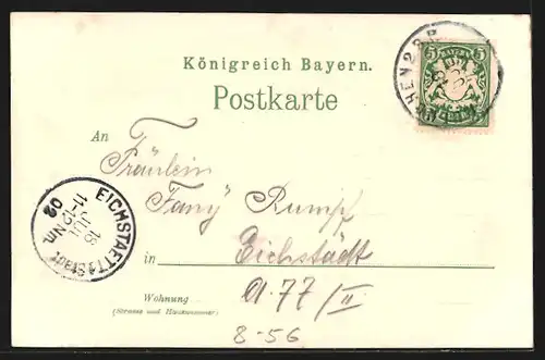 Lithographie Das grosse Wandgemälde im Festsaal des Kgl. Hofbräuhauses zu München