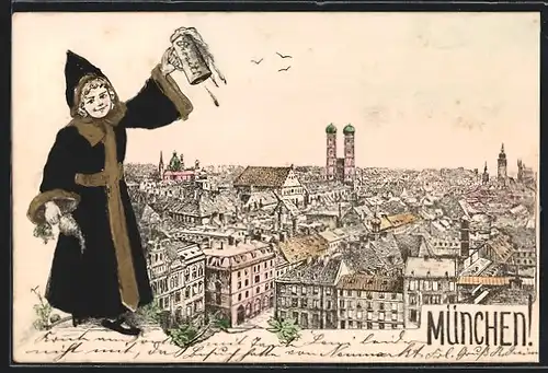 Präge-Lithographie Münchner Kindl steht am Stadtrand Münchens