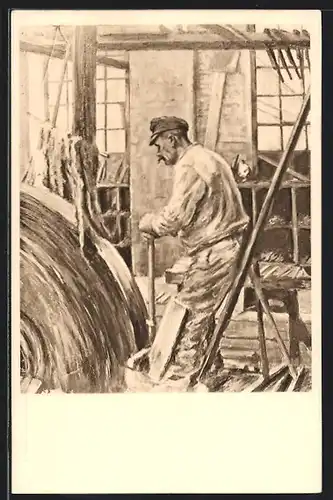 AK Feilenschleifer bei der Arbeit am Schleifrad