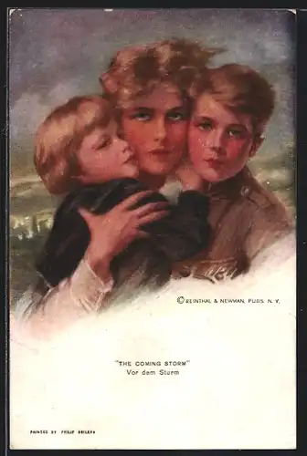 Künstler-AK Philip Boileau: Die Geschwister halten zusammen, The Coming Storm