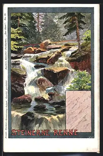 Künstler-AK H. Bahndorf: Wernigerode, An der Steinernen Renne