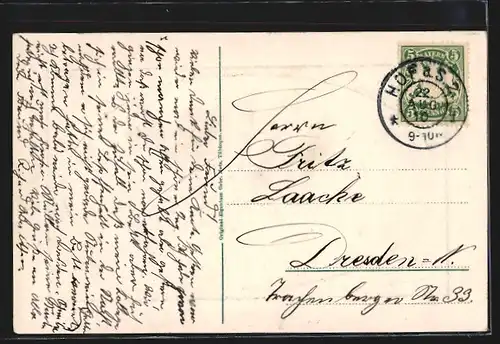 AK Hof / Saale, Partie mit Kirche am Saaleufer