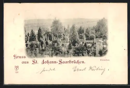 AK St. Johann-Saarbrücken, Ehrenthal mit Friedhof