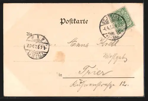 AK St. Johann-Saarbrücken, Bahnhof mit Reichsstrasse