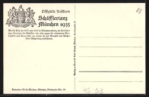 AK Fahnengruppe, Schäfflertanz München 1935