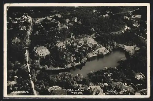 AK Berlin-Zehlendorf, Blick auf den Waldsee, Fliegeraufnahme