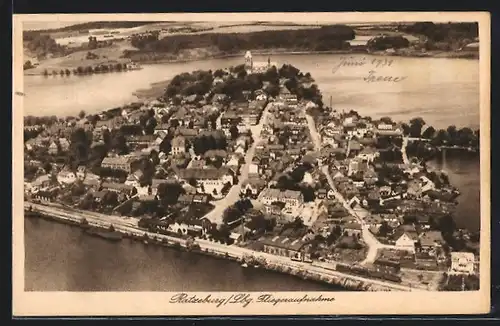 AK Ratzeburg i. Lbg., Totalansicht aus der Vogelschau, Fliegeraufnahme