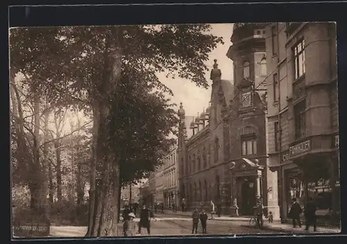 AK Harburg, Rathausstrasse mit Post