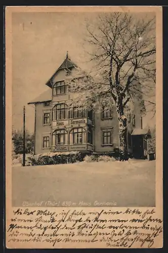 AK Oberhof, Haus Germania im Winter