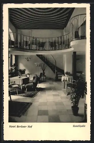 AK Kiel, Hotel Berliner Hof, Innenansicht