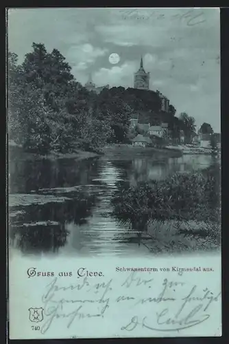 AK Cleve, Schwanenturm von Kirmesdal aus