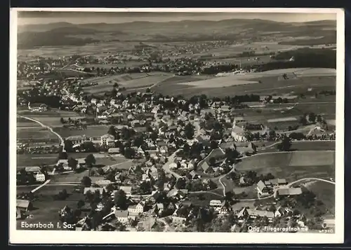 AK Ebersbach i. Sa, Ortsansicht, Fliegeraufnahme