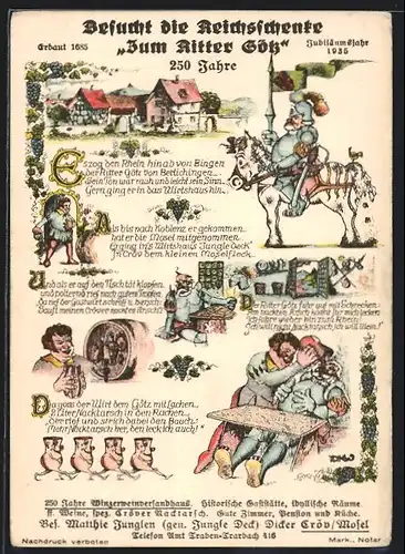 AK Kröv, historische Gaststätte Zum Ritter Götz mit der Geschichte