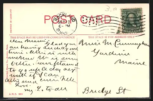 AK Rockland, MA, Bank Block and Post Office