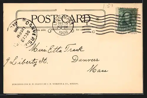 AK Marblehead, MA, New Post Office and Custom House 1906