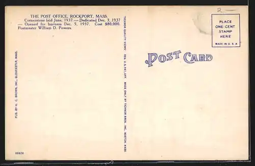 AK Rockport, MA, The Post Office