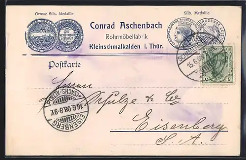 AK Kleinschmalkalden i. Thür., Rohrmöbelfabrik Conrad Aschenbach