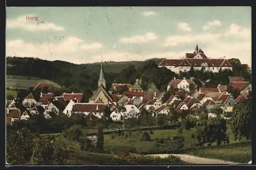 AK Iburg, Ortsansicht mit Kirche