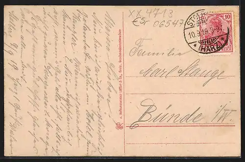 AK Stolberg /Harz, Marktplatz mit Postamt