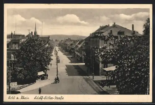 AK Kehl a. Rhein, Partie in der Strasse