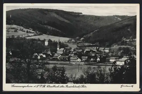 AK Rudolstadt /Thür., Ortsansicht mit Kirche