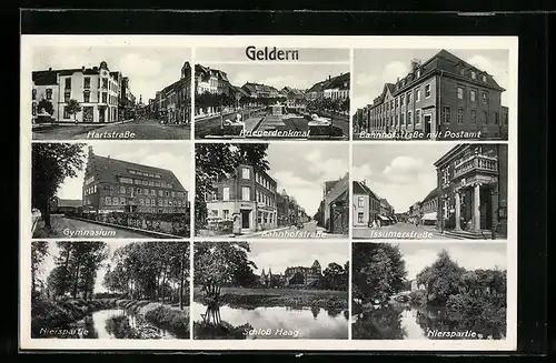 AK Geldern, Hartstrasse, Schloss Haag, Nierspartie