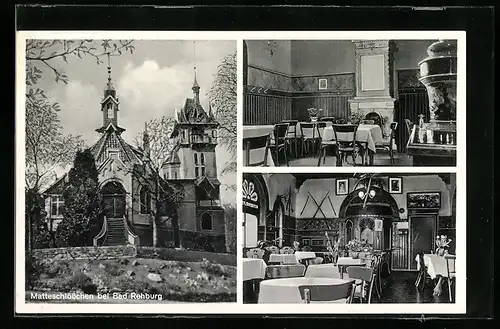 AK Wölpinghausen über Wunstorf, Matteschlösschen, Gasthaus Innenansicht