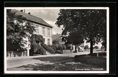 AK Stolzenau-Weser, Blick in die Weserstrasse