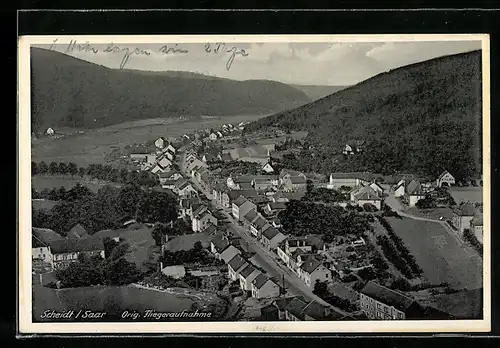 AK Scheidt /Saar, Ortsansicht, Fliegeraufnahme