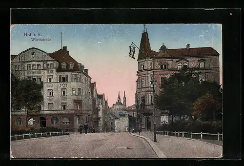 AK Hof i. B., Strassenpartie in der Wörthstrasse