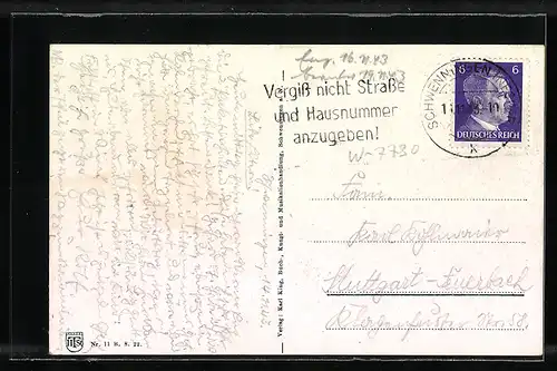 AK Schwenningen a. N., Marktplatz mit Bildackerstrasse