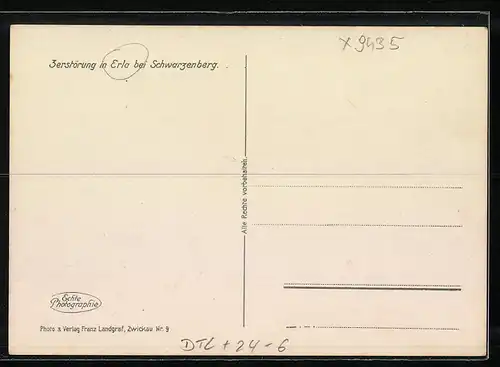 AK Erla, Unwetterkatastrophe am 6.7.1931, Zerstörungen im Ort