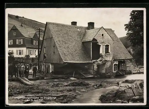 AK Johanngeorgenstadt, Zerstörungen durch Hochwasser am 6.7.1931