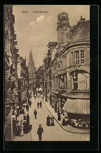 AK Köln, Hohestrasse mit Blick zum Dom