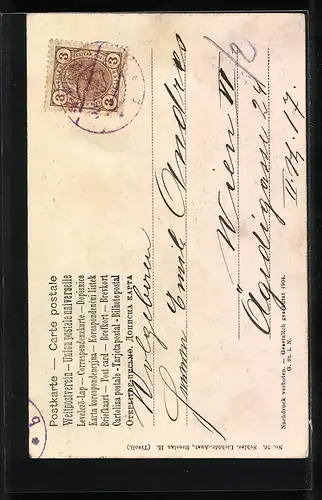 AK Dame mit Sektflasche zu Neujahr