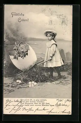 AK Osterhasen in der Eierschale