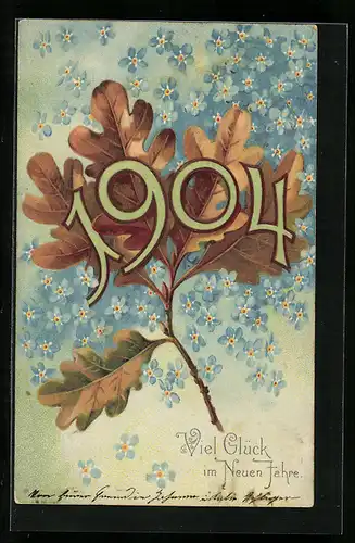 AK Jahreszahl 1904, Eichenlaub