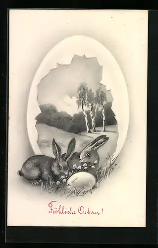 AK Osterhasen im Grünen