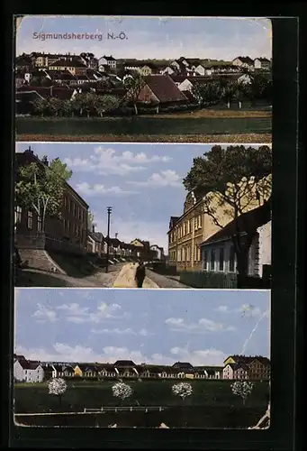 AK Sigmundsherberg, Strassenpartie im Ort, Teilansicht