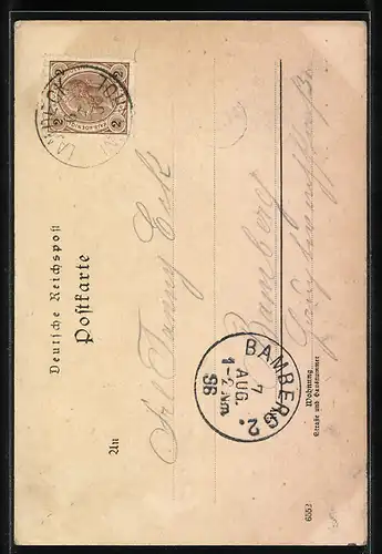 Passepartout-AK Landeck, Strassenpartie mit Burg, Edelweiss