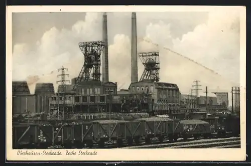 AK Oberhausen-Sterkrade, Blick zur Zeche, Kohle