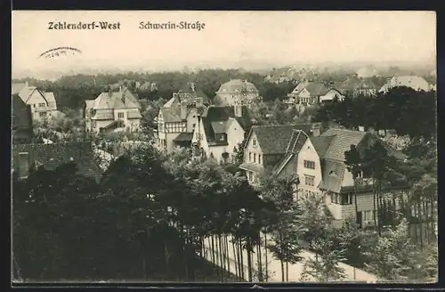 AK Berlin-Zehlendorf-West, Schwerin-Strasse aus der Vogelschau