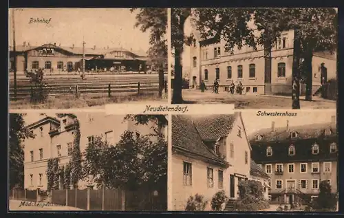 AK Neudietendorf, Bahnhof, Schwesternhaus, Post