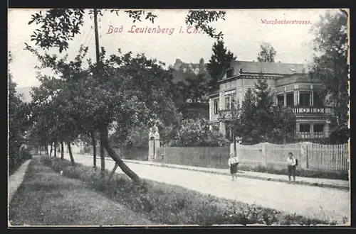 AK Bad Leutenberg i. Th., Kinder auf der Wurzbacherstrasse