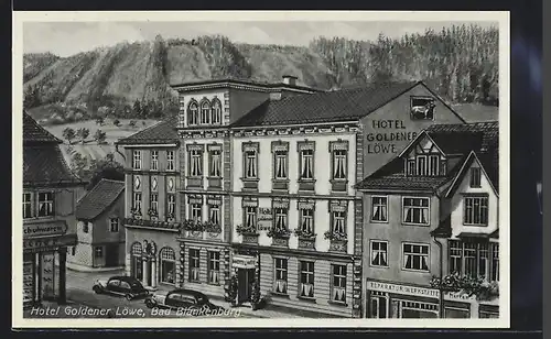 Künstler-AK Bad Blankenburg, Hotel Goldener Löwe