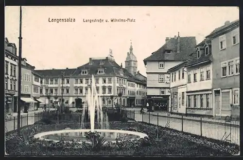AK Langensalza, Langestrasse am Wilhelms-Platz