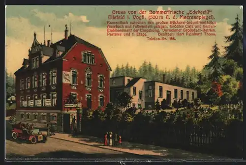 AK Ellefeld i. Vogtl., Gasthaus Cafe Edelweiss