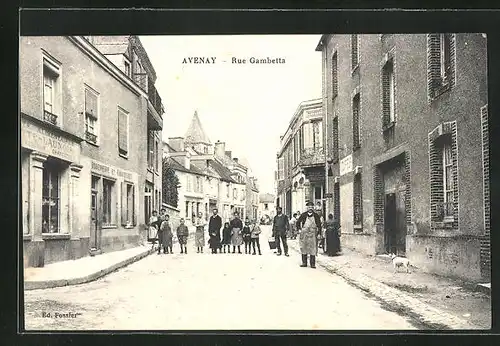 AK Avenay, Rue Gambetta, Strassenpartie