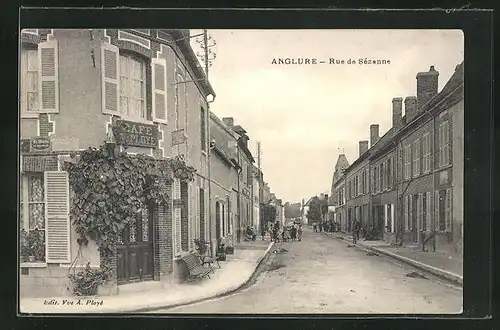 AK Anglure, Rue de Sézanne, Blick in die Strasse